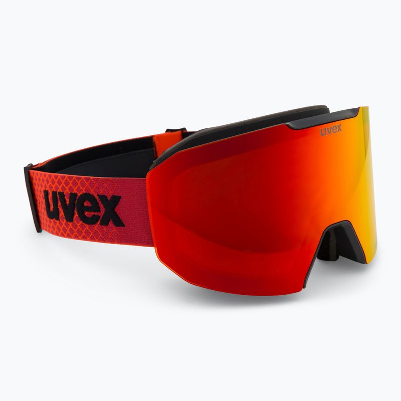 UVEX Evidnt Attract + custodia nero opaco/rosso specchiato arancione chiaro 2