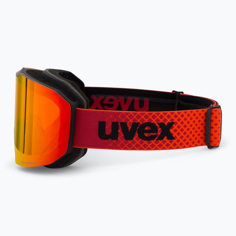 UVEX Evidnt Attract + custodia nero opaco/rosso specchiato arancione chiaro 5