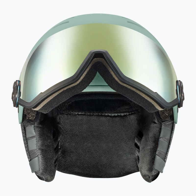 Casco da sci UVEX Wanted Visor verde ossido opaco/oro specchio/fumo 2