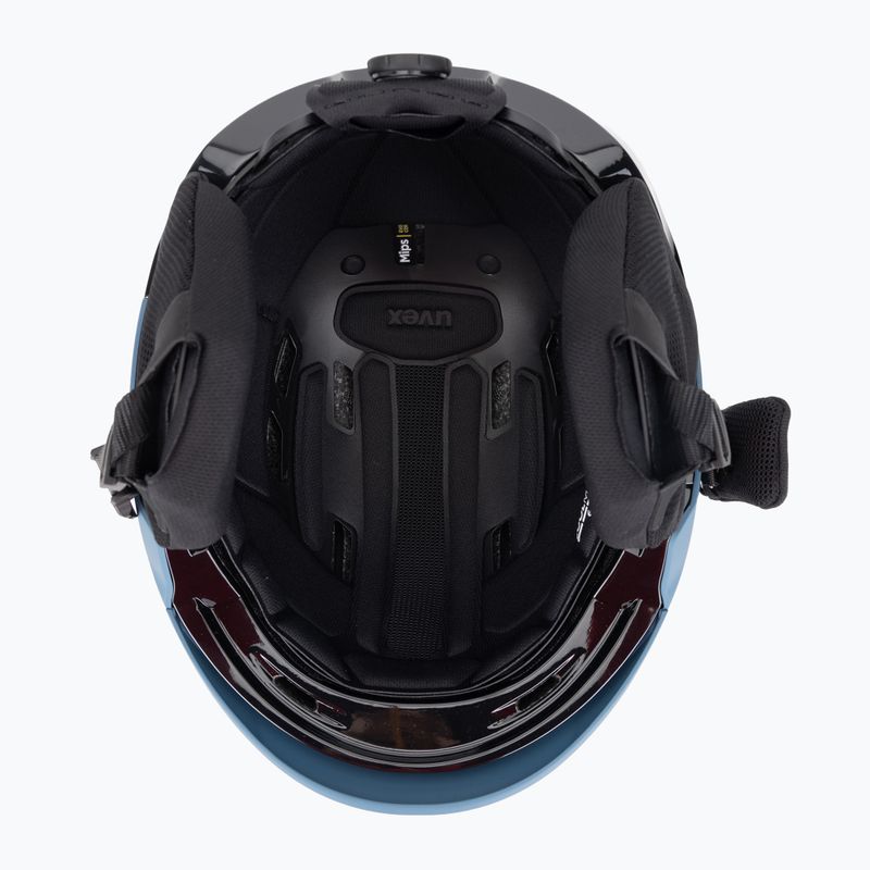 Casco da sci UVEX Levitate MIPS blu pietra/nero opaco 5
