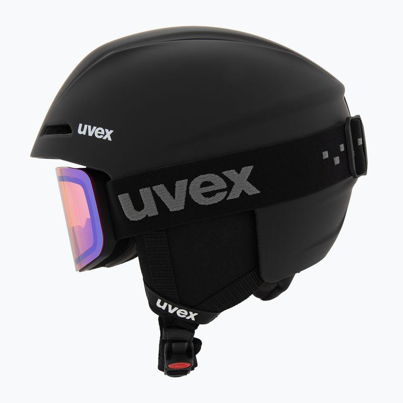 Casco da sci per bambini UVEX Viti Set + occhiali da sci Speedy Pro black matt/mirror green/yellow/clear 3