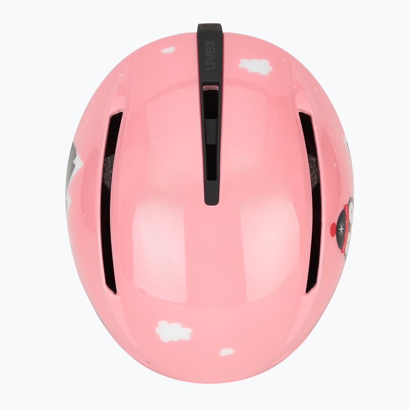 Casco da sci per bambini UVEX Viti Set + occhiali Speedy Pro rosa pinguino/lasergold lite 6