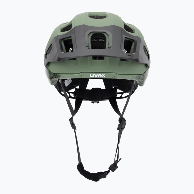 Casco da bici UVEX React MIPS verde muschio/nero opaco 2