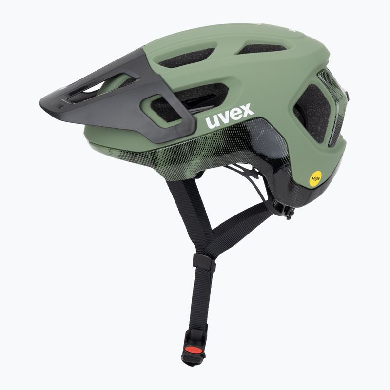 Casco da bici UVEX React MIPS verde muschio/nero opaco 3