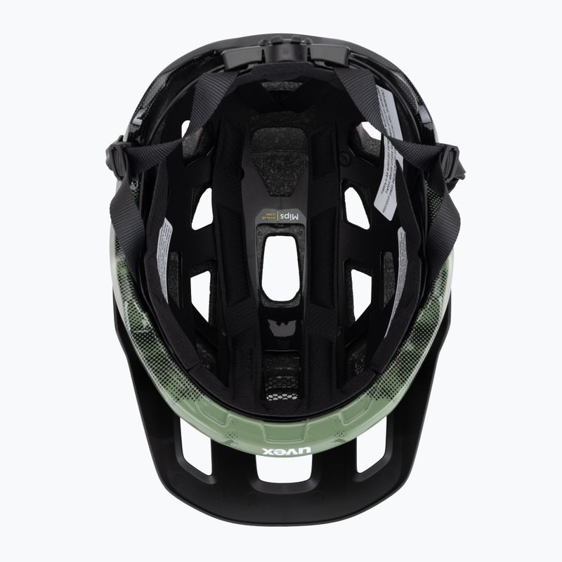 Casco da bici UVEX React MIPS verde muschio/nero opaco 5