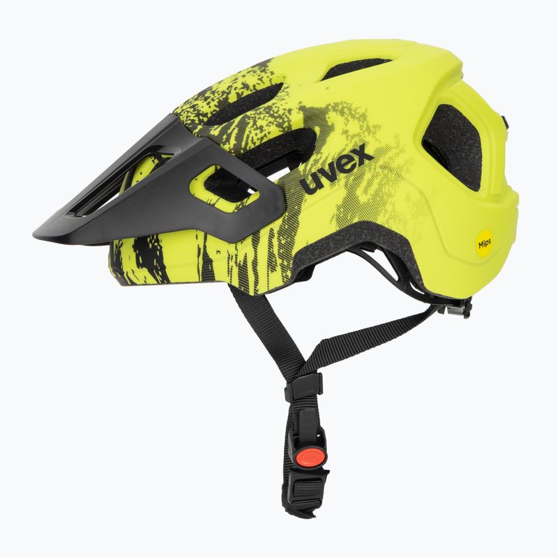 Casco da bici per bambini UVEX React MIPS Jr lime/nero 3