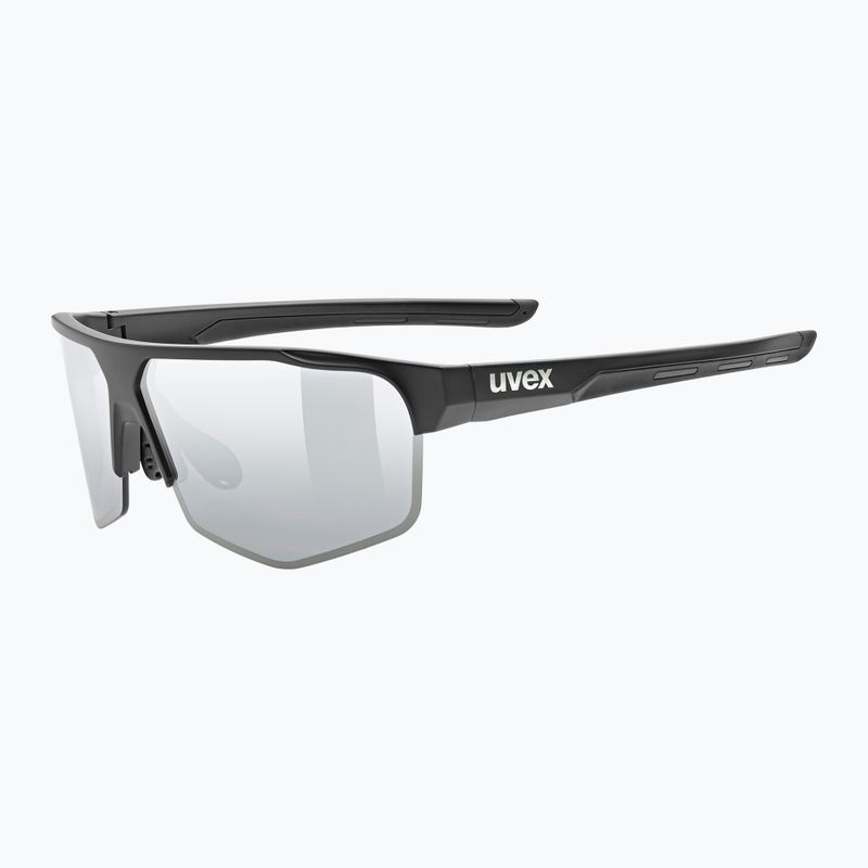 UVEX Axos Set nero opaco/argento specchiato/occhiali da sole trasparenti