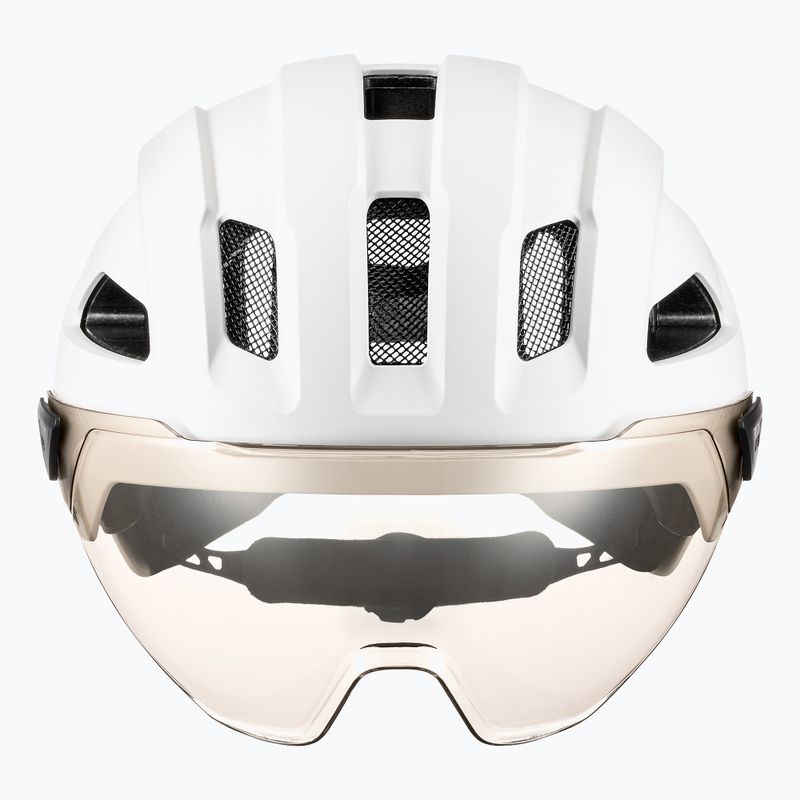 Casco da bici UVEX Stride Visor bianco opaco/litemirror argento 2
