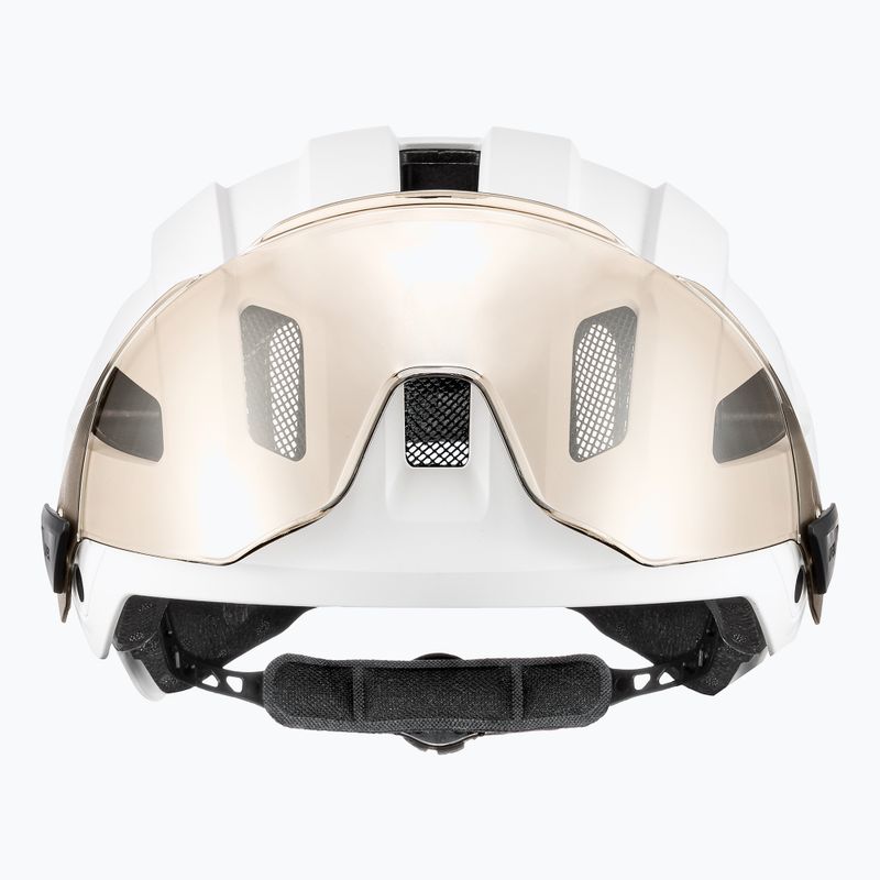 Casco da bici UVEX Stride Visor bianco opaco/litemirror argento 3