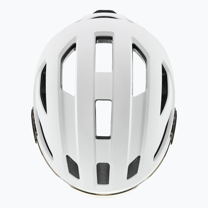 Casco da bici UVEX Stride Visor bianco opaco/litemirror argento 6