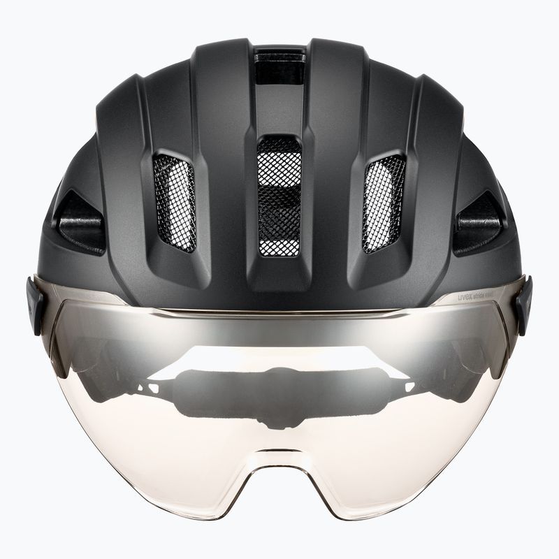Casco da bici UVEX Stride Visor nero opaco/litemirror argento 2