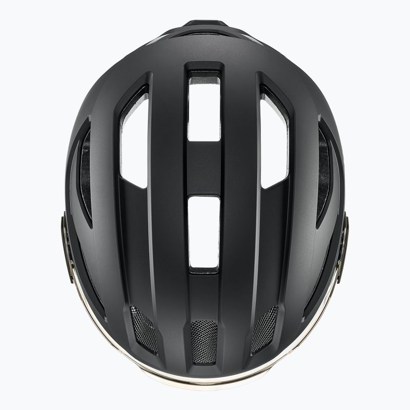 Casco da bici UVEX Stride Visor nero opaco/litemirror argento 6