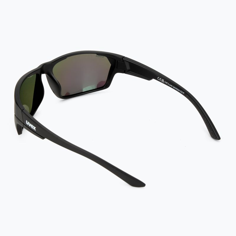 Occhiali da sole UVEX Sportstyle 233 P nero opaco / verde a specchio 2