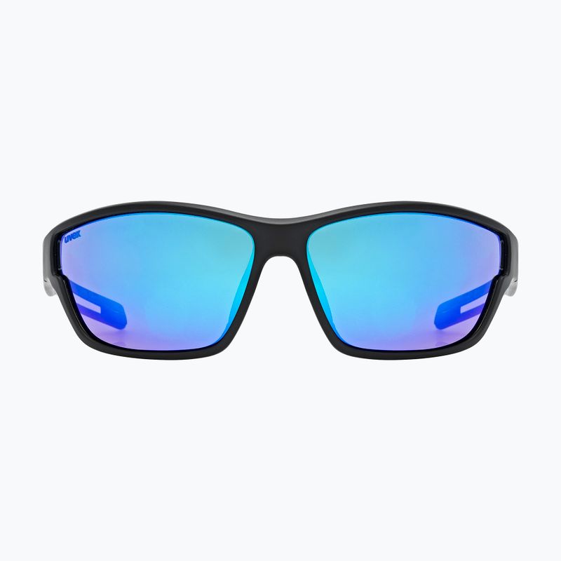 Occhiali da sole UVEX Sportstyle 806 nero opaco/blu specchiato 2