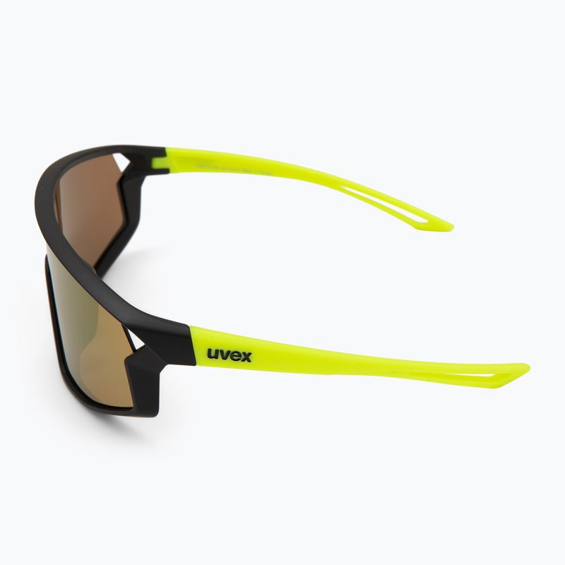UVEX occhiali da sole per bambini Skyryse Jr nero/giallo opaco/giallo specchiato 4