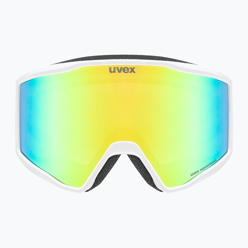 Maschera da sci UVEX Blast FM S2 white matt/mirror green 2