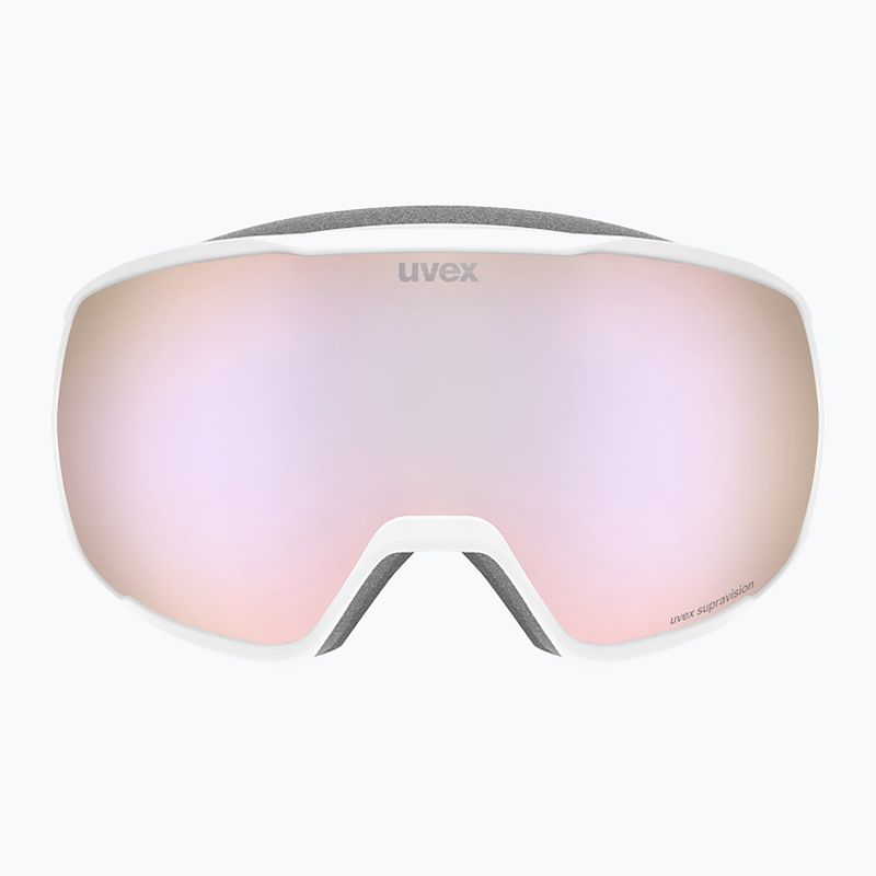 Maschera da sci UVEX Victorious FM S1 white matt/mirror rose 2