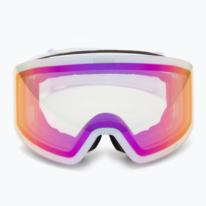 Maschera da sci UVEX Provoqe V white matt/vario pink mirror 2
