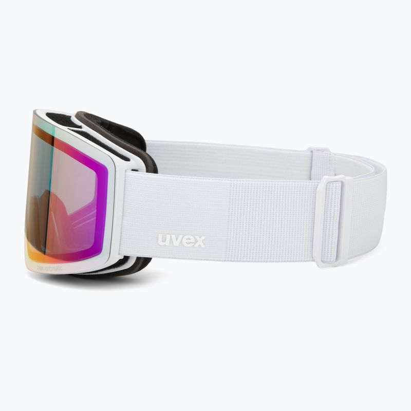 Maschera da sci UVEX Provoqe V white matt/vario pink mirror 4