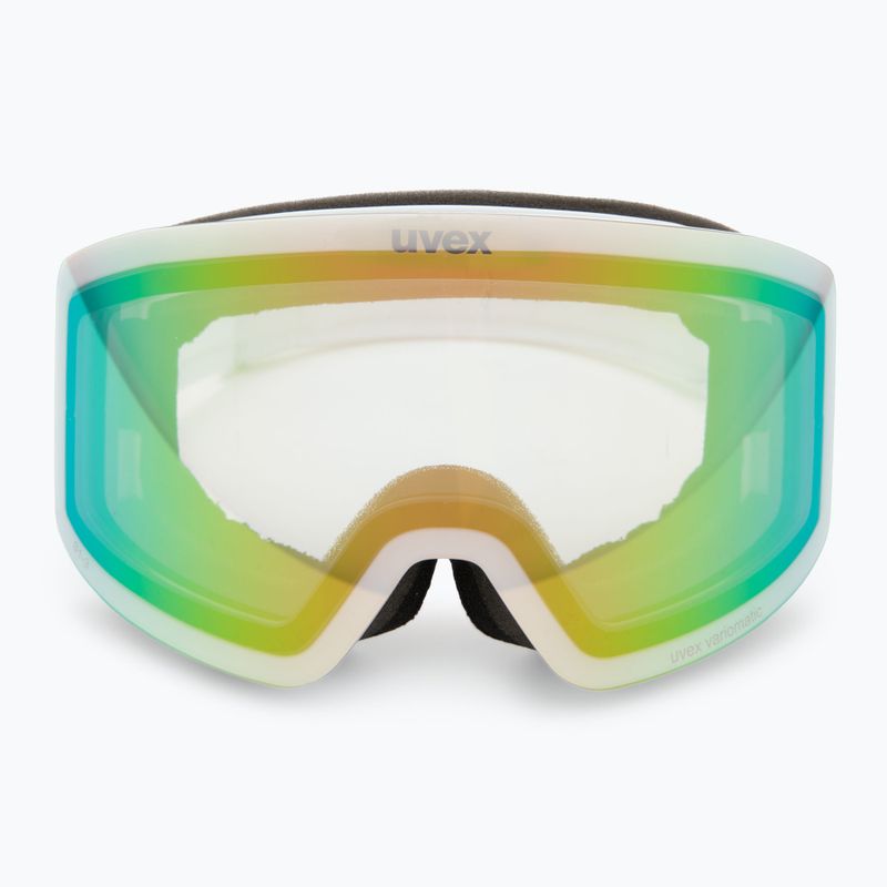 Maschera da sci UVEX Provoqe V white matt/vario green mirror 2
