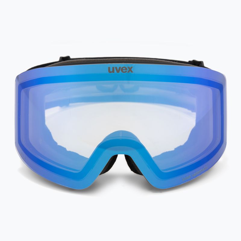 Maschera da sci UVEX Provoqe V black matt/vario blue mirror 2