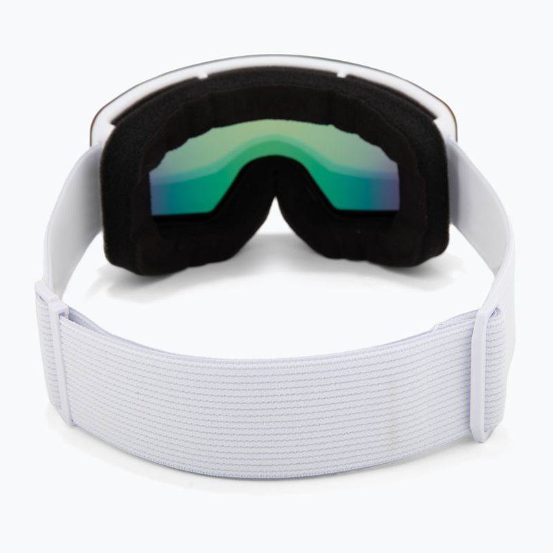 Maschera da sci per bambini UVEX Pwdr FM white matt/mirror rainbow/green/clear 3