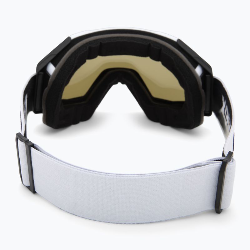 Maschera da sci UVEX Gravity FM white matt/mirror silver/green/clear 3