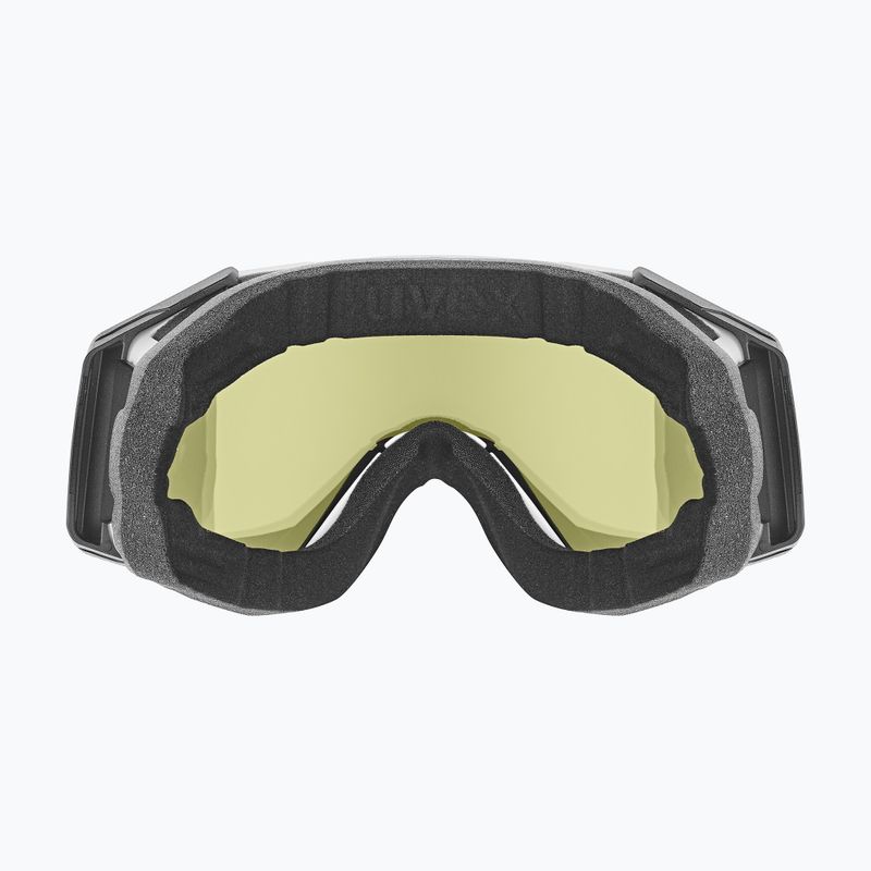 Maschera da sci UVEX Gravity FM white matt/mirror silver/green/clear 3