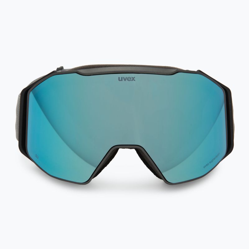 Maschera da sci UVEX Gravity FM rhino matte/mirror ice/green/clear 2