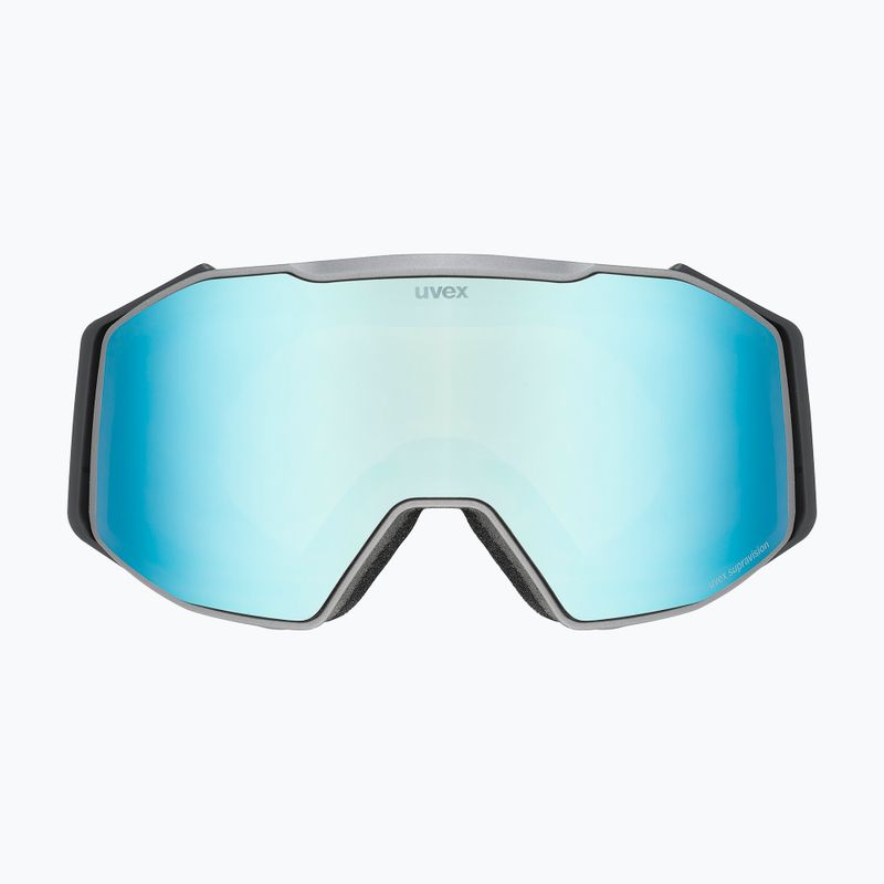 Maschera da sci UVEX Gravity FM rhino matte/mirror ice/green/clear 2