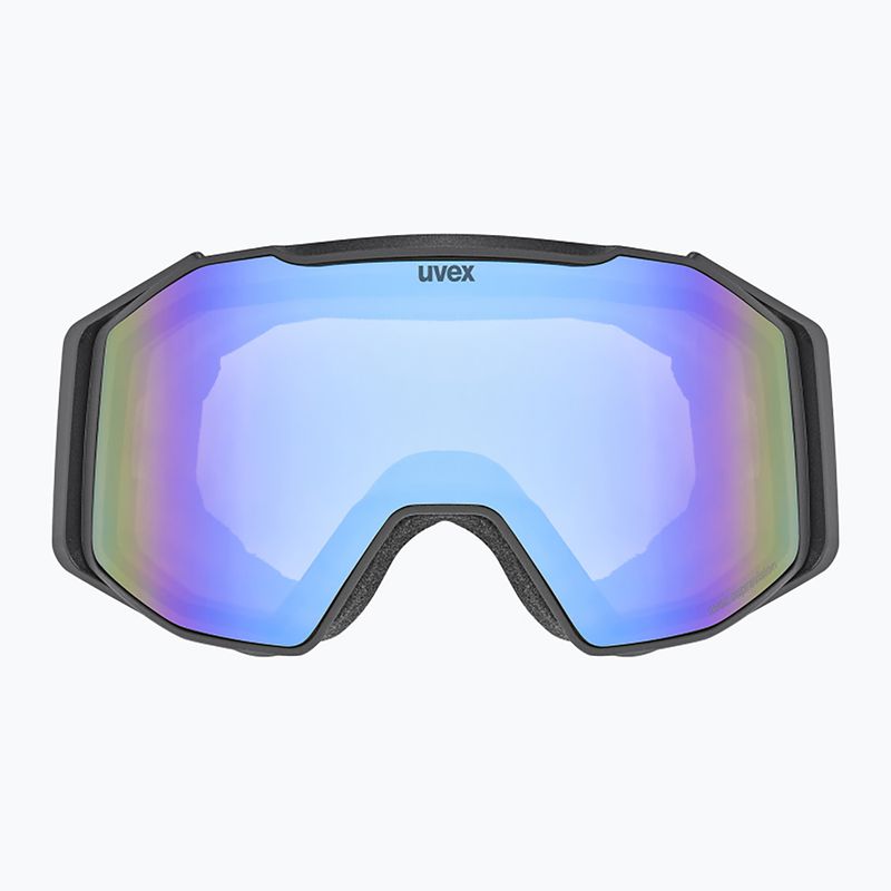 Maschera da sci UVEX Gravity FM S2 black matt/mirror blue 2