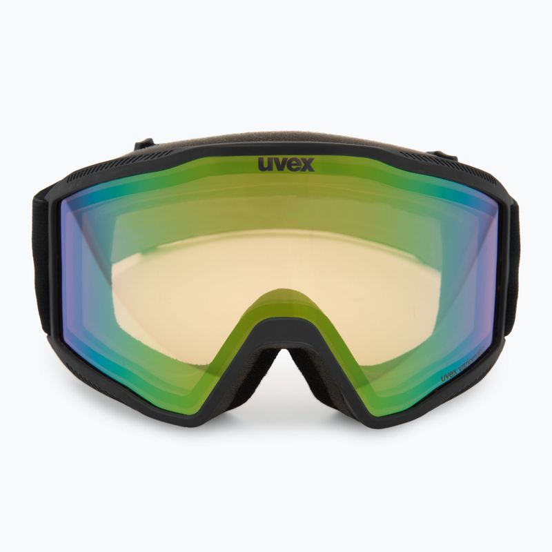 Maschera da sci Uvex Blast V black matt/vario green mirror 2