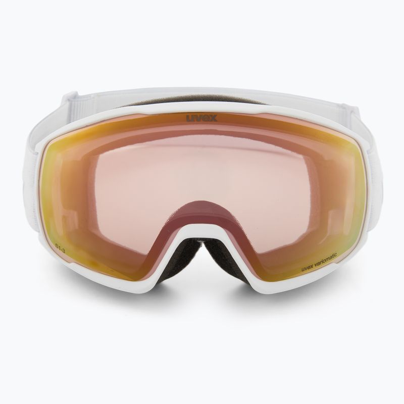 Maschera da sci UVEX Victorious S V white matt/vario rose mirror 2