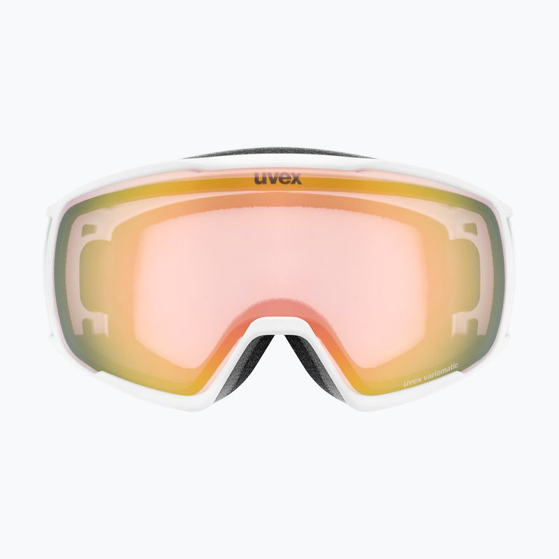 Maschera da sci UVEX Victorious S V white matt/vario rose mirror 6