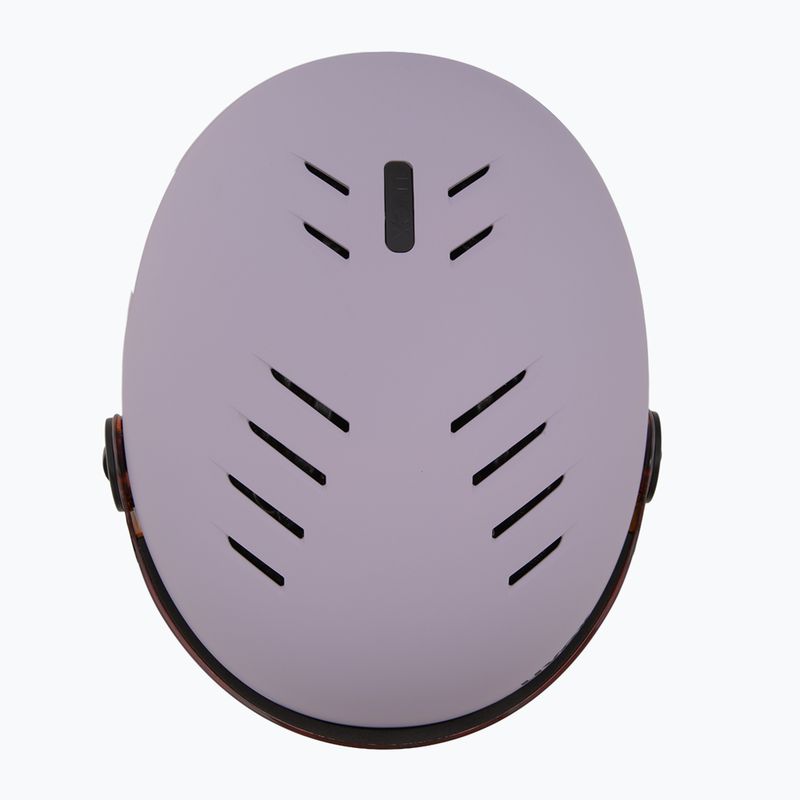 Casco da sci per bambini UVEX Rocket Visor Jr cool lavender abstract matt/mirrorsilver/lasergold 6