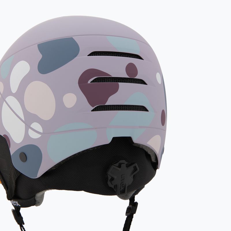 Casco da sci per bambini UVEX Rocket Visor Jr cool lavender abstract matt/mirrorsilver/lasergold 8