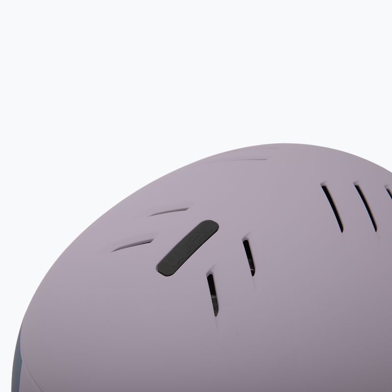 Casco da sci per bambini UVEX Rocket Visor Jr cool lavender abstract matt/mirrorsilver/lasergold 9