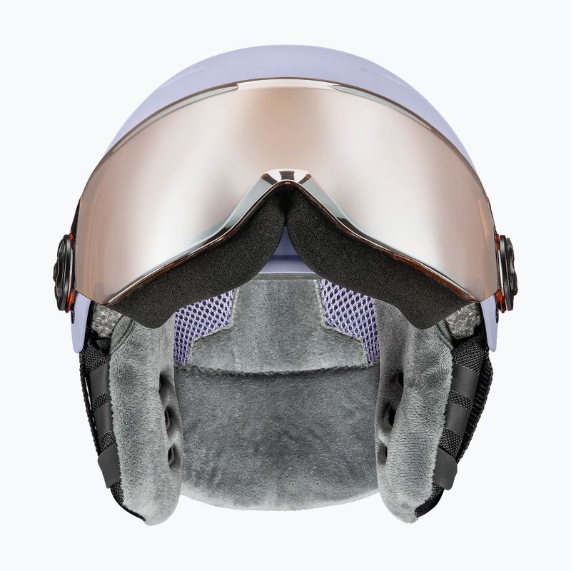 Casco da sci per bambini UVEX Rocket Visor Jr cool lavender abstract matt/mirrorsilver/lasergold 3