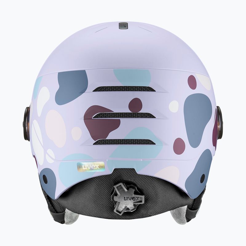 Casco da sci per bambini UVEX Rocket Visor Jr cool lavender abstract matt/mirrorsilver/lasergold 4