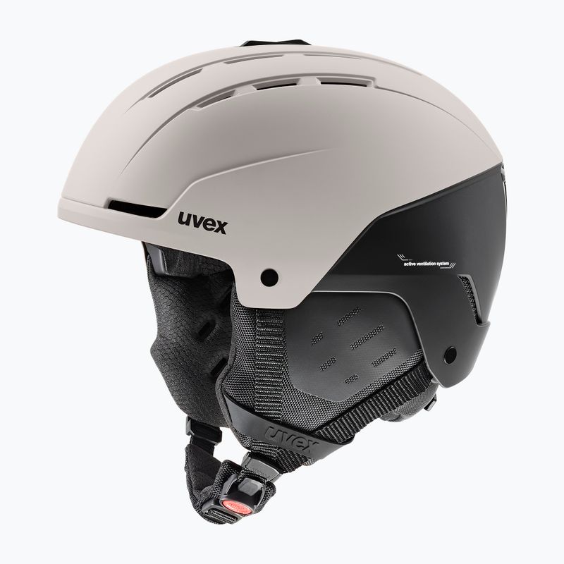 Casco da sci UVEX Stance warm grey/black matt