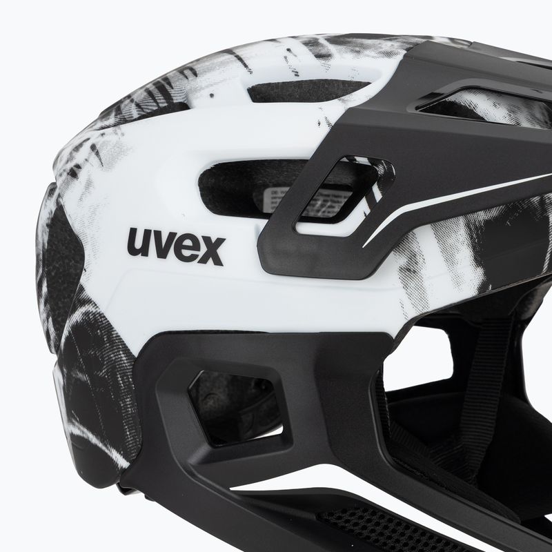 Casco da bici per bambini UVEX React Fullface Jr black/white matt 7
