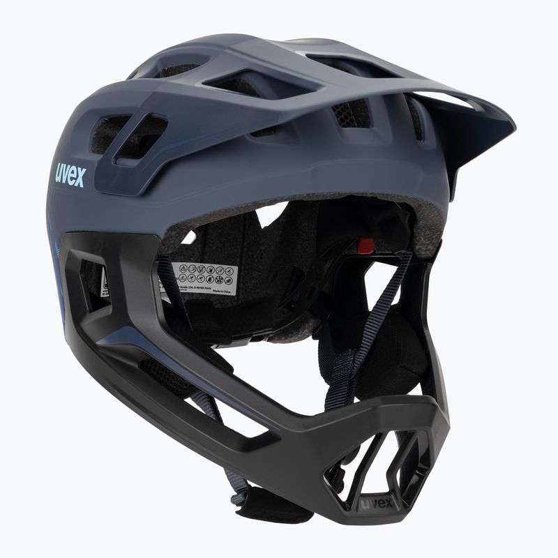 Casco da bici per bambini UVEX React Fullface Jr dusk blue matt
