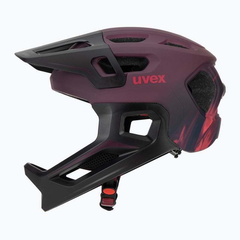 Casco da bici per bambini UVEX React Fullface Jr cranberry matt 3