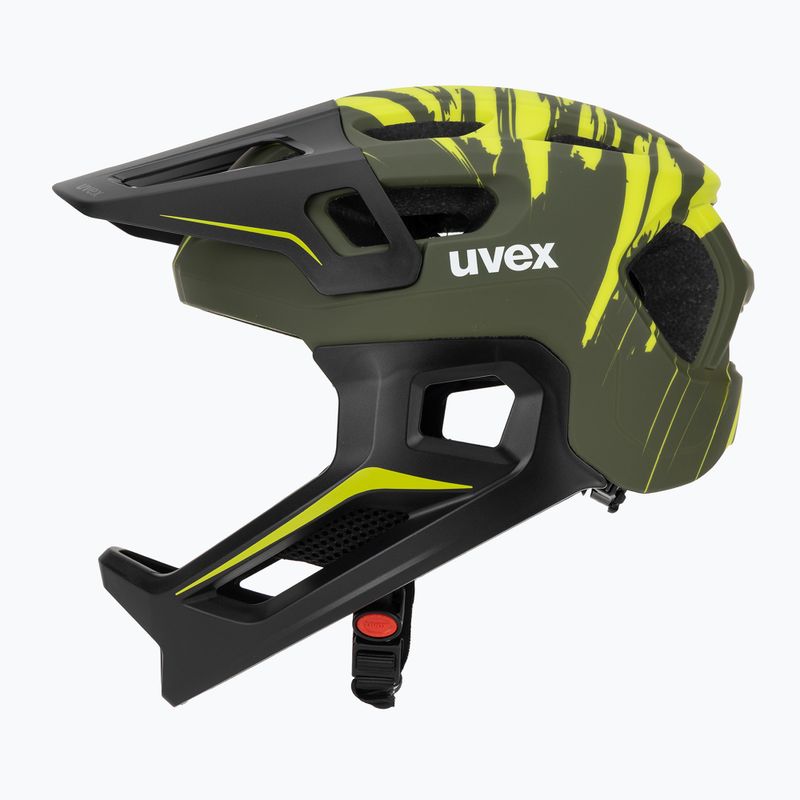 Casco da bici per bambini UVEX React Fullface Jr dark olive matt 3