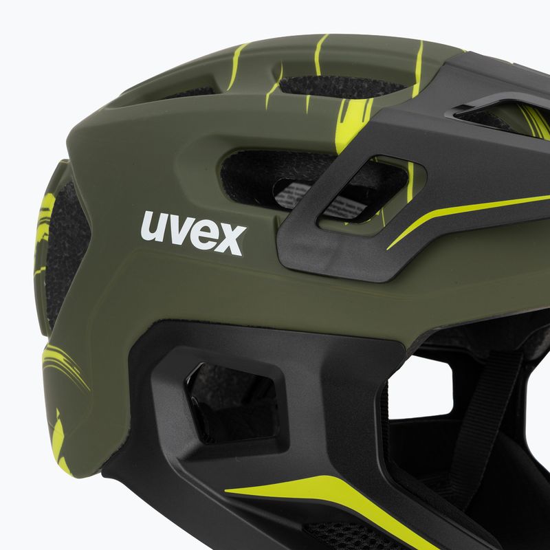 Casco da bici per bambini UVEX React Fullface Jr dark olive matt 7