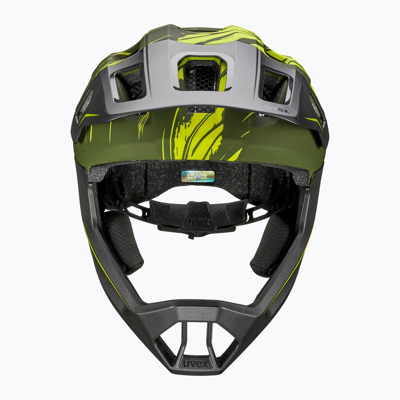 Casco da bici per bambini UVEX React Fullface Jr dark olive matt 3