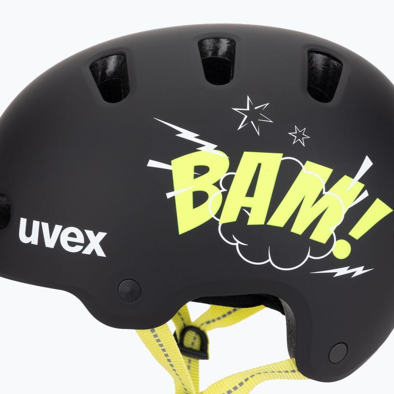 Casco per bambini UVEX Kid 4 Style bam black/lime matt 7