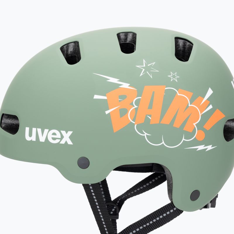 Casco per bambini UVEX Kid 4 Style bam moss green/papaya matt 7