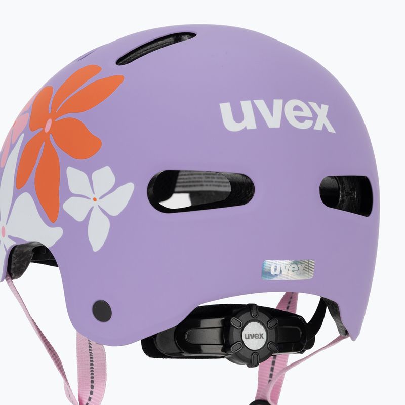 Casco per bambini UVEX Kid 4 Style flower lilac matte 8
