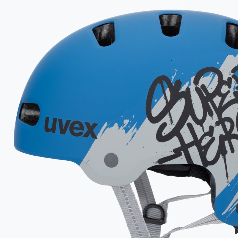 Casco per bambini UVEX Kid 4 Style super hero blue matt 7
